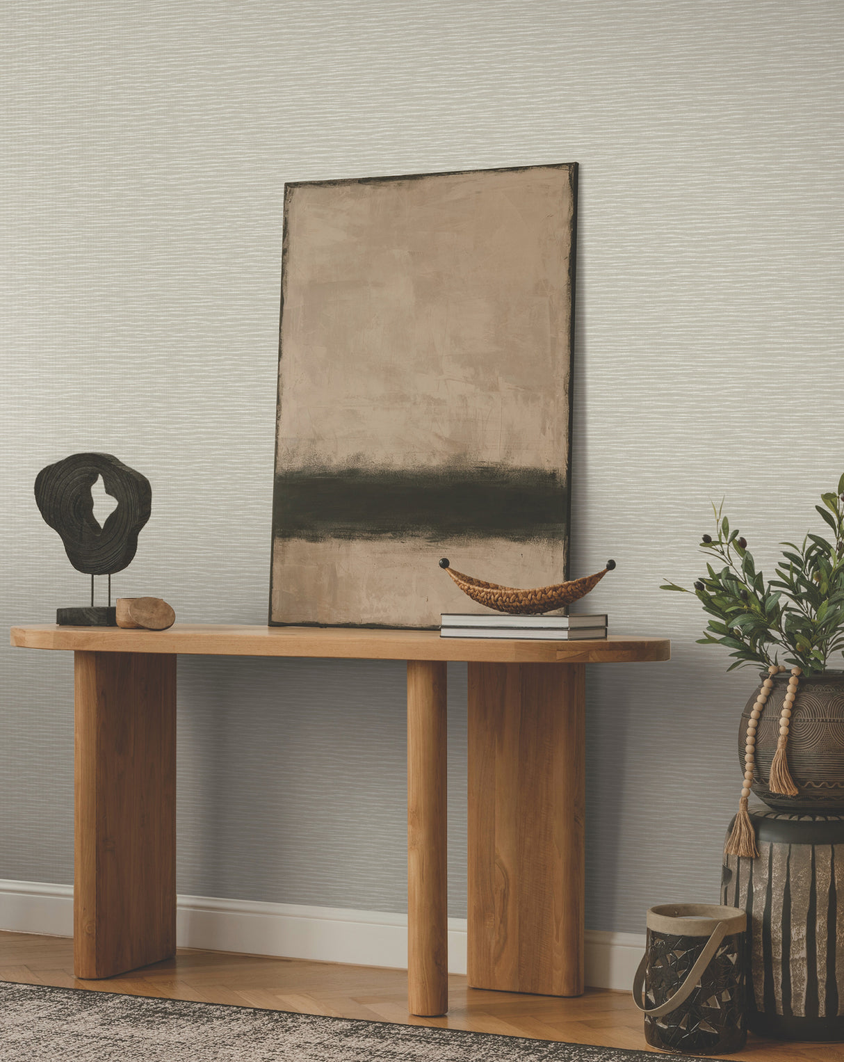 Lotus Weave Warm Grey by Ronald Redding Faux Grasscloth Wallpaper – York Designer Series ZA8046