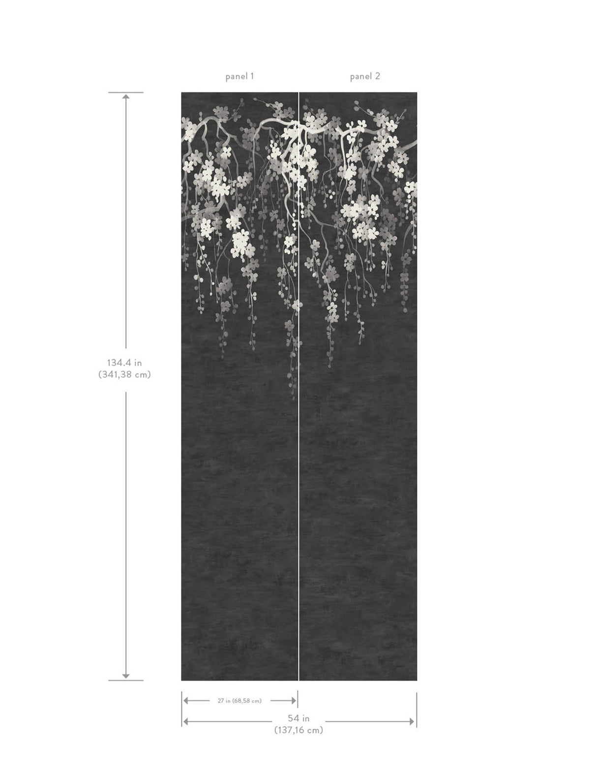 Sakura Blooms Black by Ronald Redding Wall Mural – York Designer Series ZA8058M