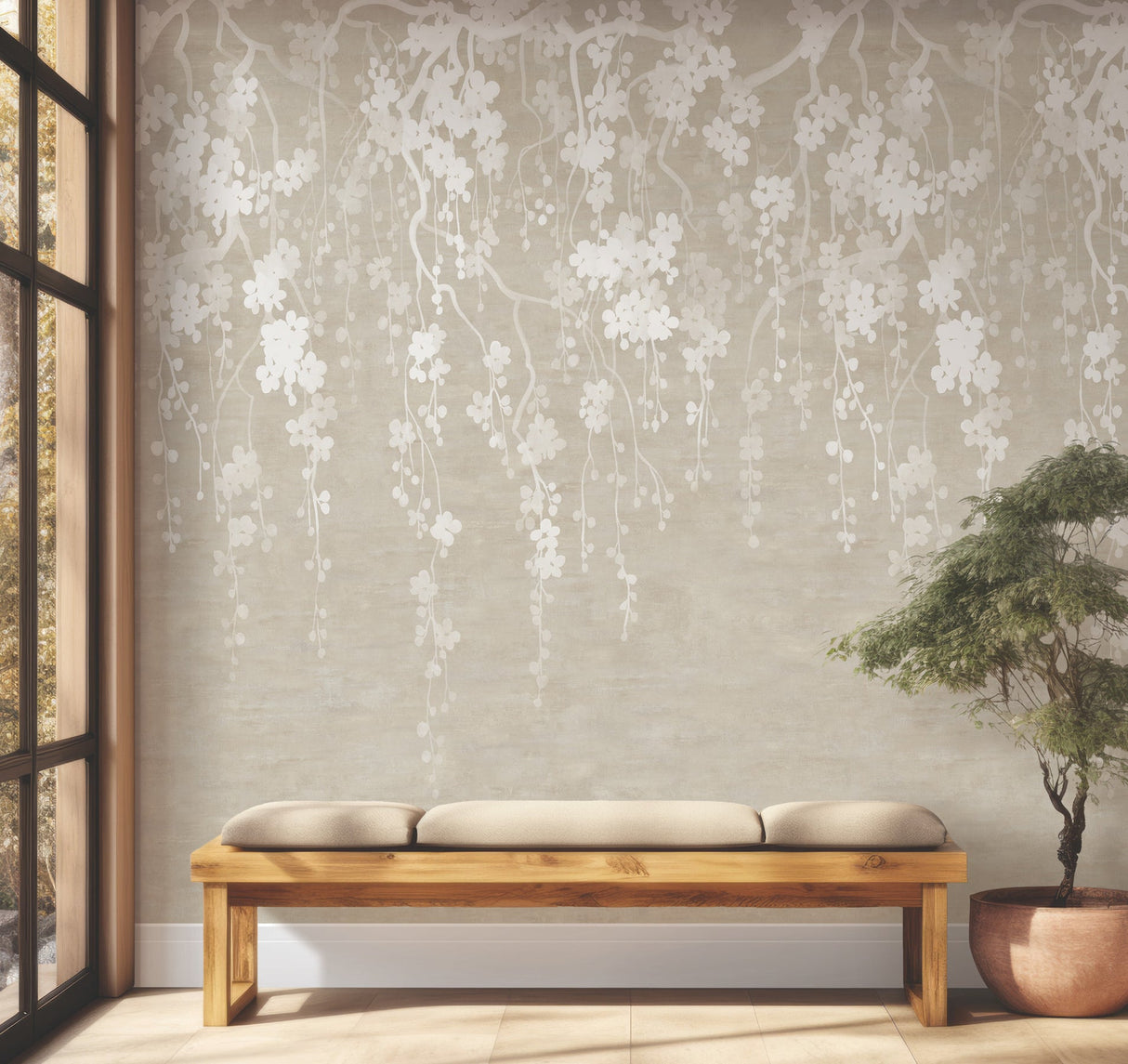 Sakura Blooms Neutral by Ronald Redding Wall Mural – York Designer Series ZA8059M