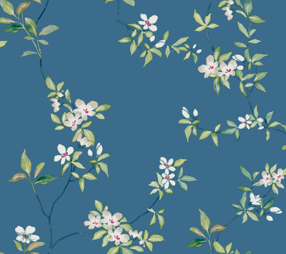 April Blossom Cobalt Wallpaper by Ronald Redding - ZA8072