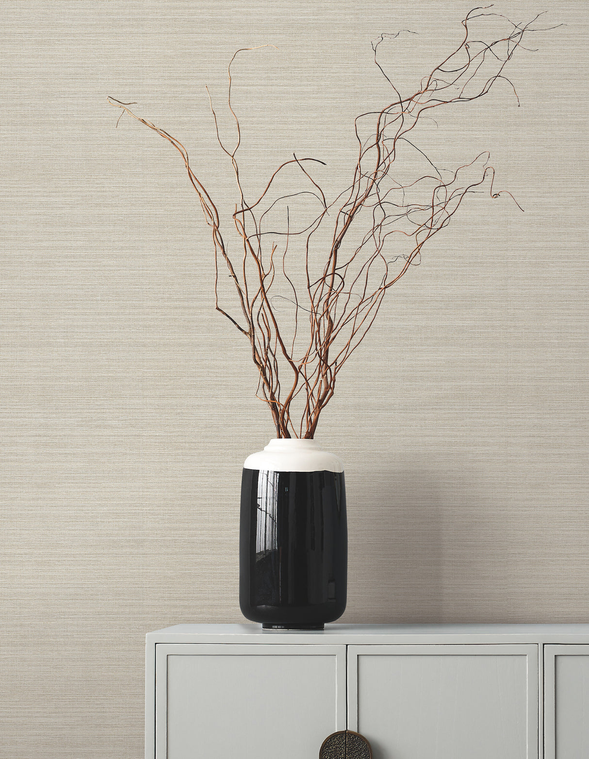 Amyra Silk Beige by Ronald Redding Woven Texture Vinyl Wallpaper – York Designer Series ZA8092N