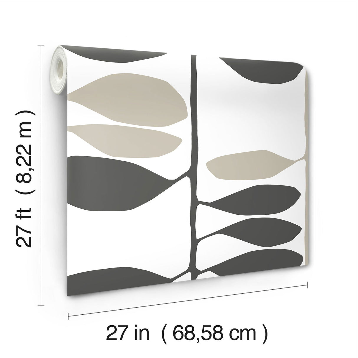 Sculpted Vines Carbon & Linen by York Wallcoverings Botanical Non Woven Wallpaper- York Wallcoverings ZM2804