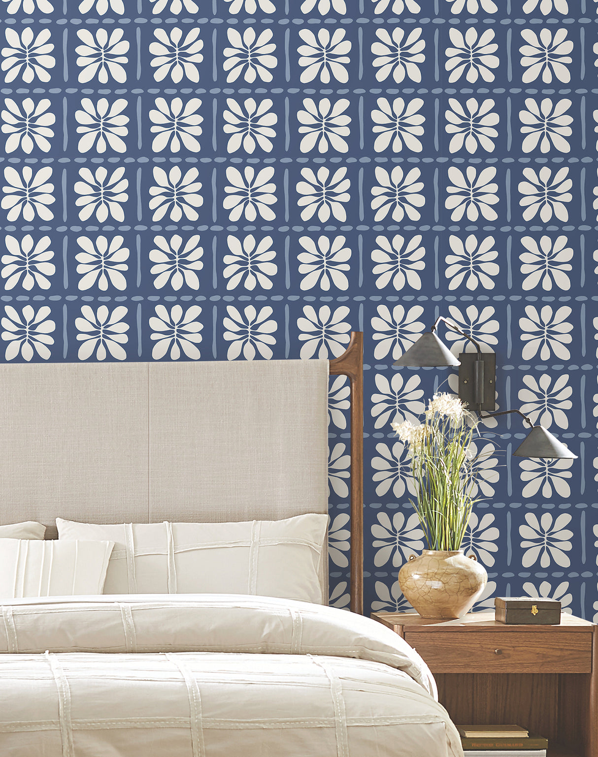 Mimosa Fleur Ultramarine by York Wallcoverings Wallpaper – York Wallcoverings ZM2807