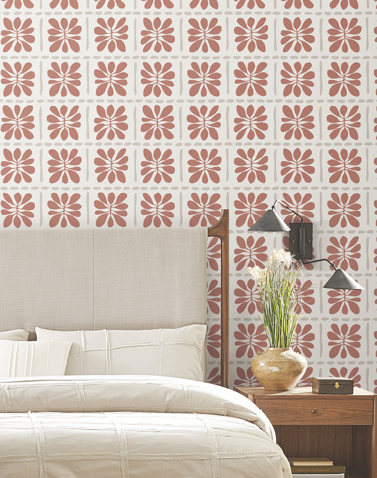 Mimosa Fleur Terracotta by York Wallcoverings Non Woven Wallpaper – York Wallcoverings ZM2809