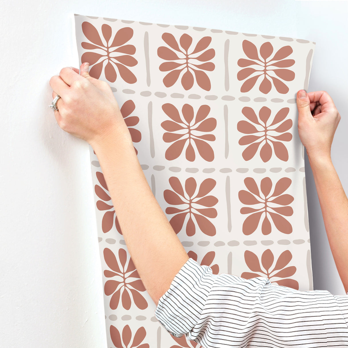 Mimosa Fleur Terracotta by York Wallcoverings Non Woven Wallpaper – York Wallcoverings ZM2809
