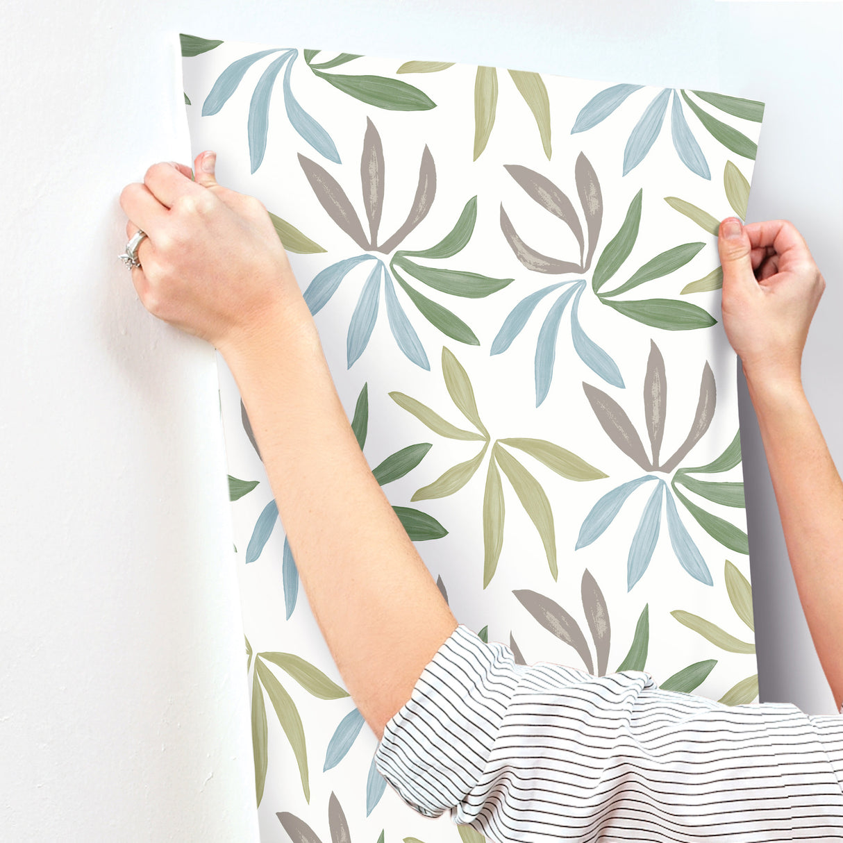 Little Garden Alpine & Sky & Silver by York Wallcoverings Tropical Wallpaper – York Wallcoverings ZM2813