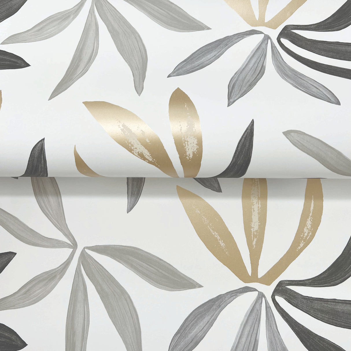 Little Garden Graphite & Gold by York Wallcoverings Tropical Wallpaper – York Wallcoverings ZM2816