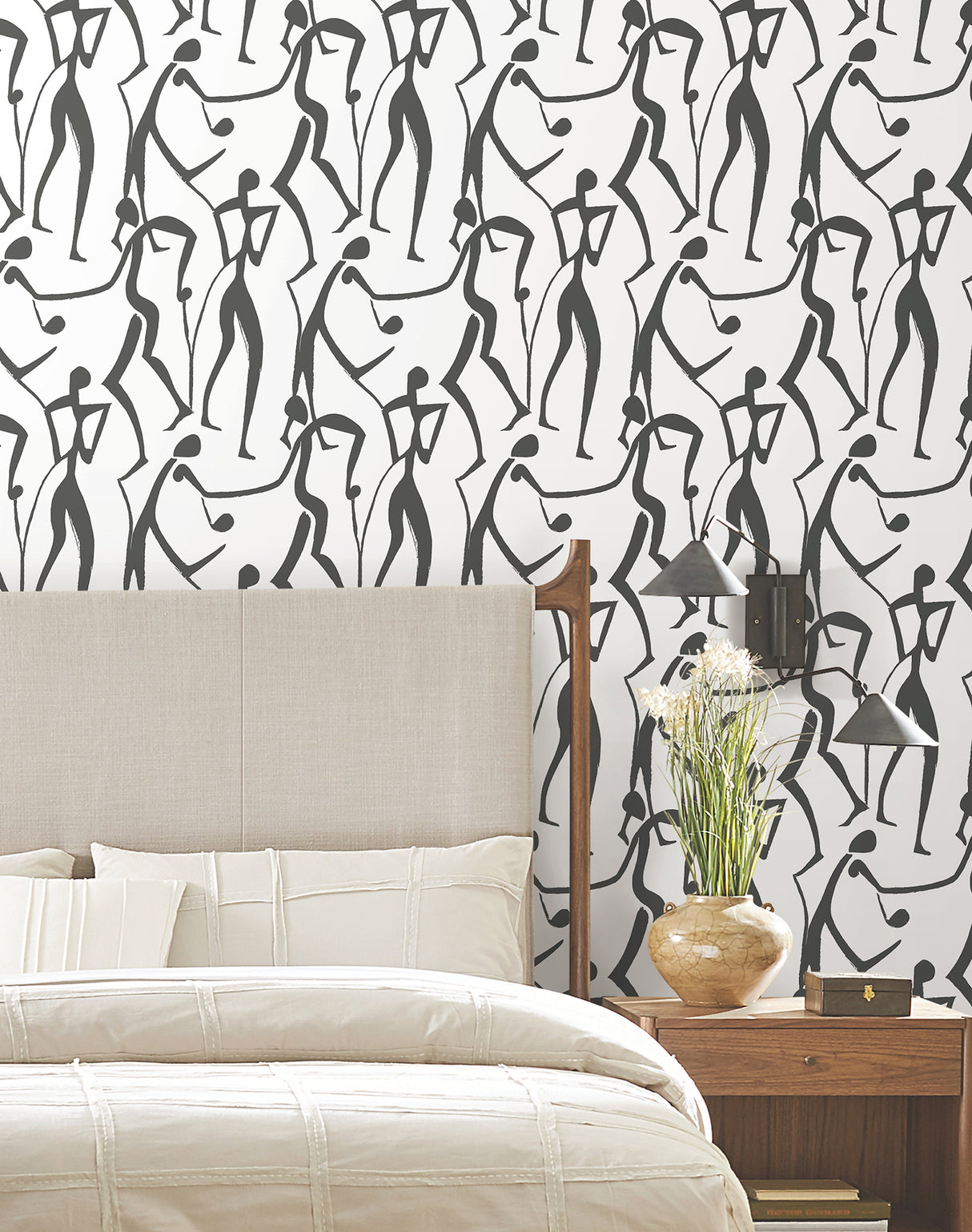 Joyful Dancers Carbon Black by York Wallcoverings Wallpaper – York Wallcoverings ZM2831