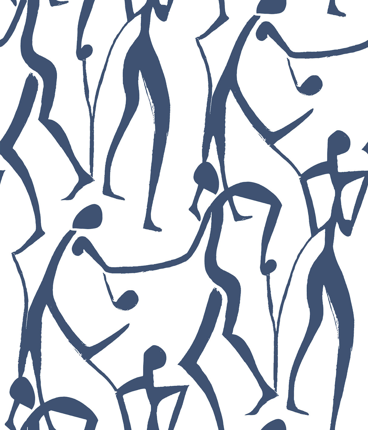 Joyful Dancers Ultramarine abstract figure wallpaper by York Wallcoverings
