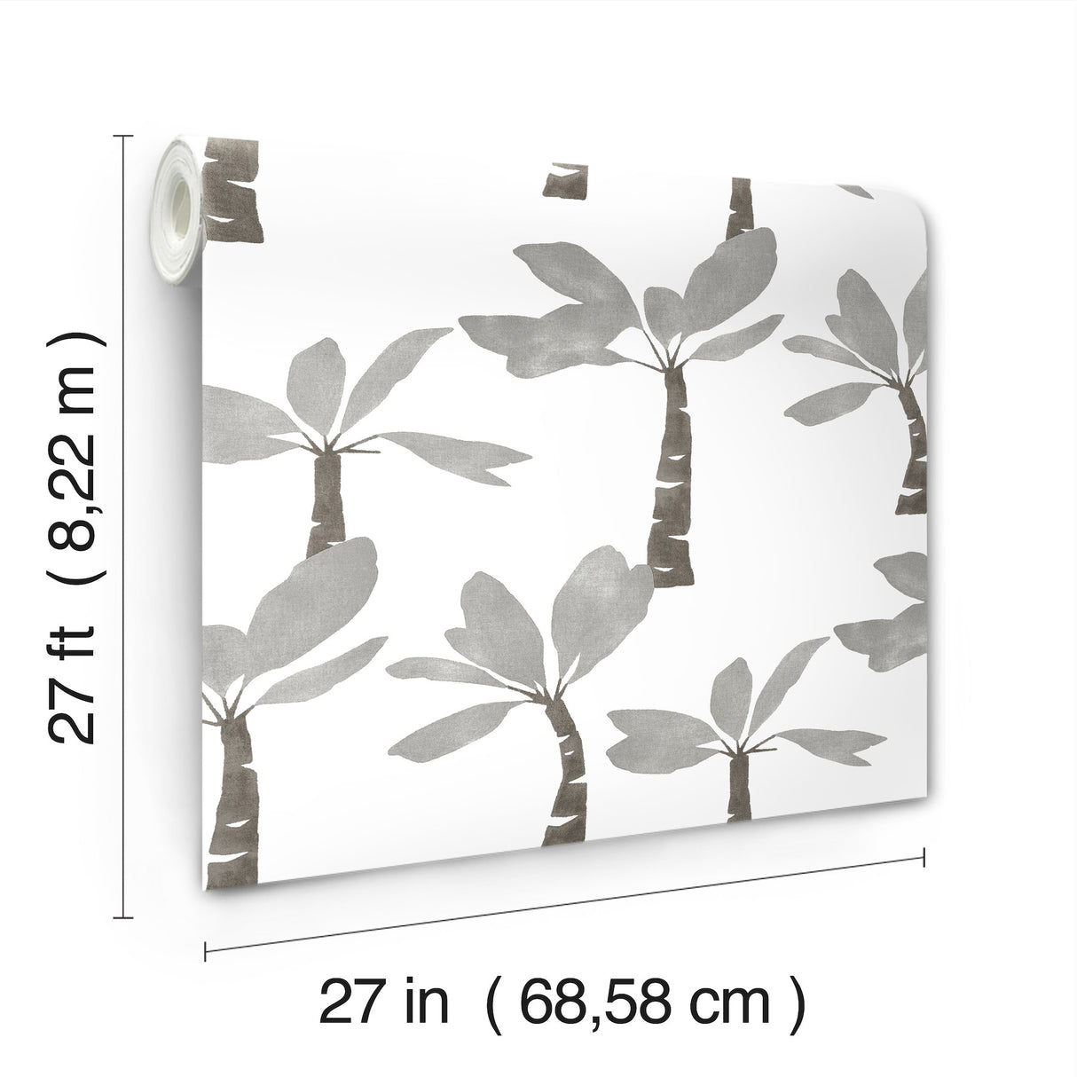 Painted Oasis Carbon & Graphite by York Wallcoverings Tropical Wallpaper – York Wallcoverings ZM2838