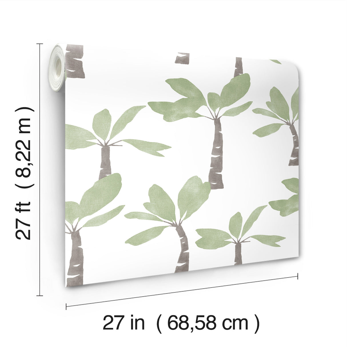 Painted Oasis Leaf Green by York Wallcoverings Tropical Wallpaper – York Wallcoverings ZM2839