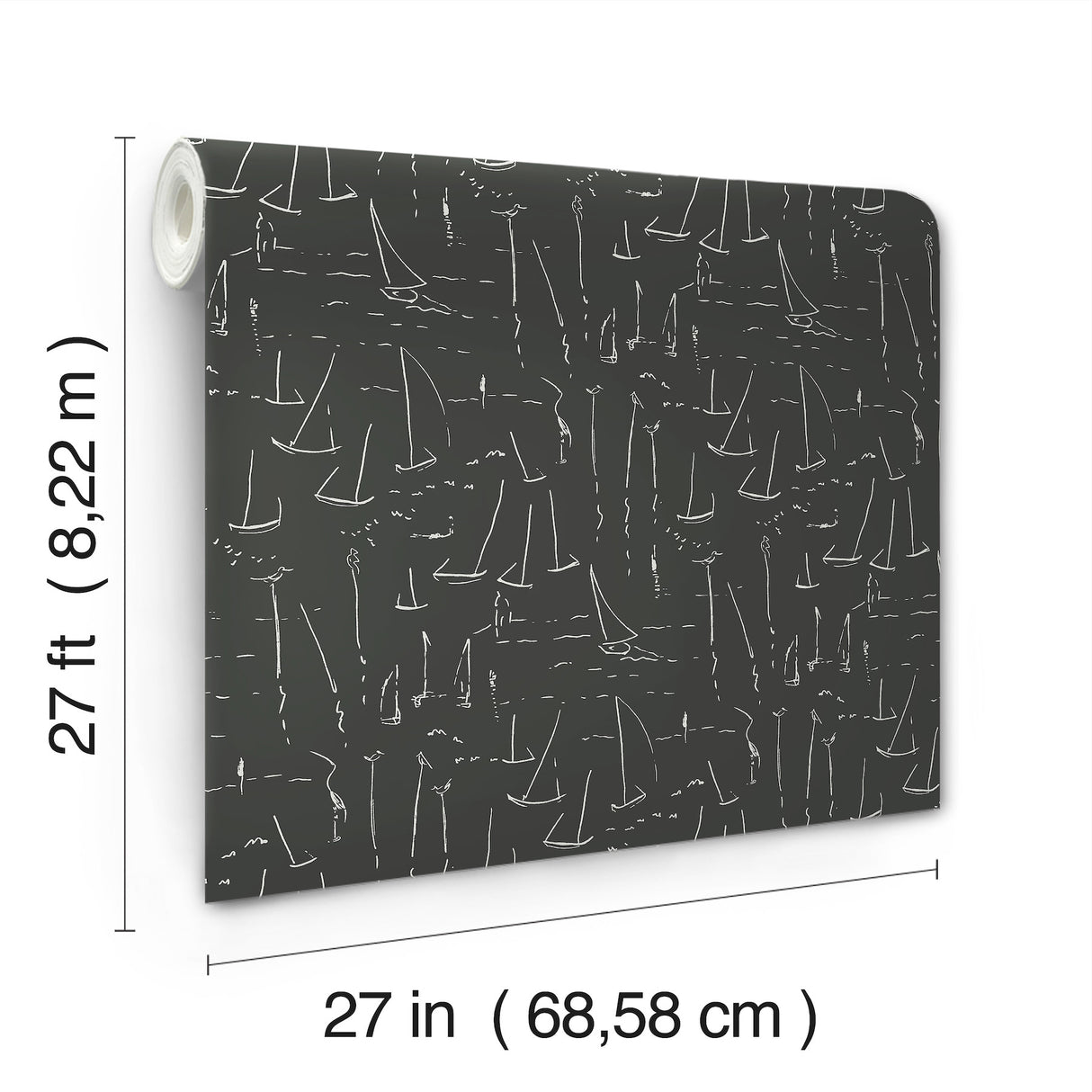 Vermillion Coast Carbon Black by York Wallcoverings Nautical Wallpaper – York Wallcoverings ZM2842