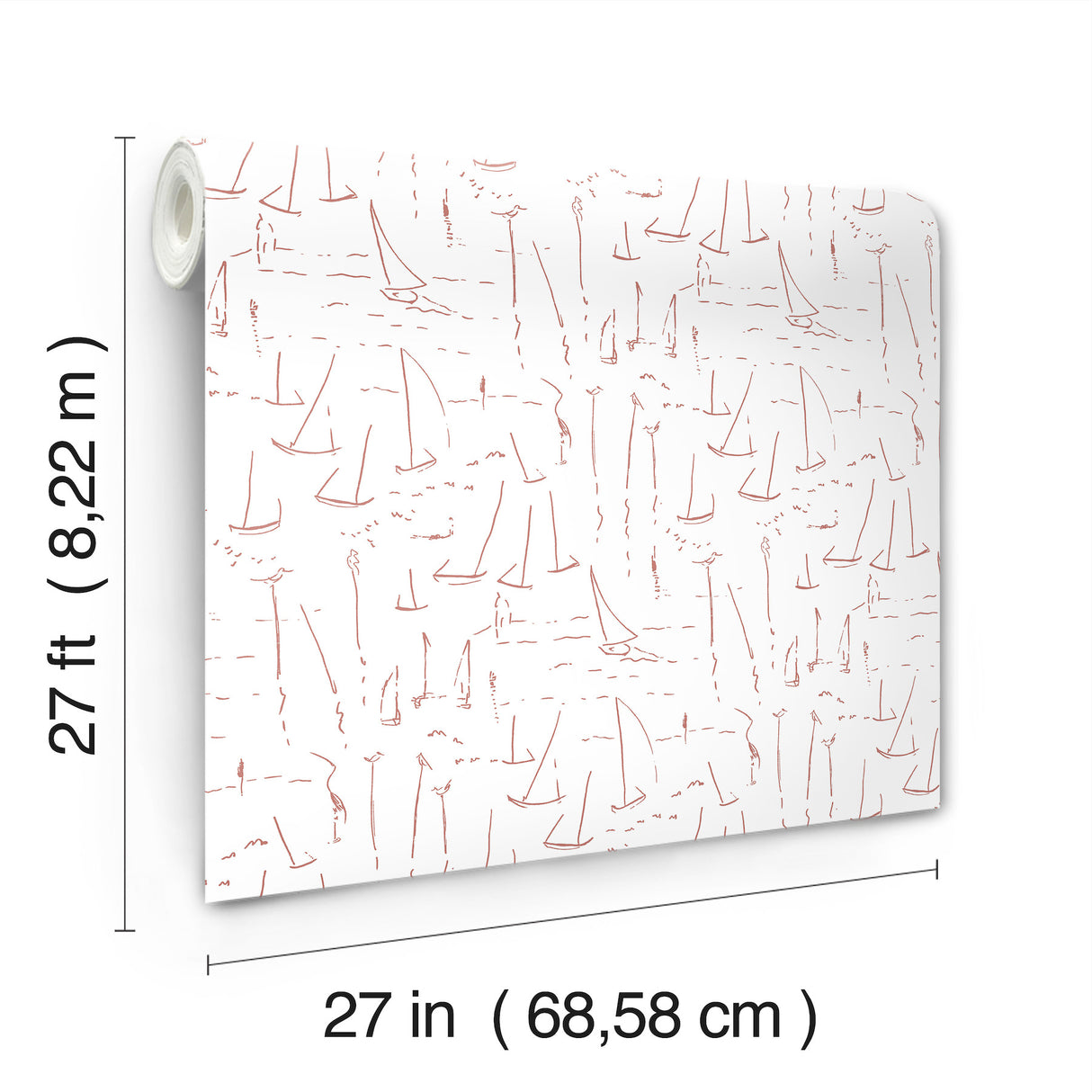 Vermillion Coast Vermillion by York Wallcoverings Nautical Sailboat Wallpaper – York Wallcoverings ZM2843