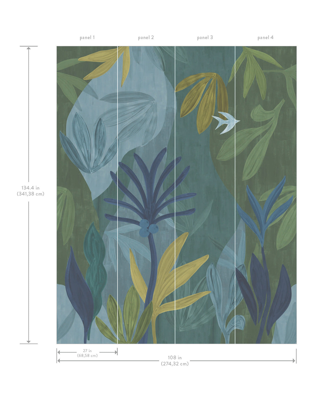 Chambord Gardens Ultramarine by York Wallcoverings Wall Mural – York Wallcoverings ZM2849M