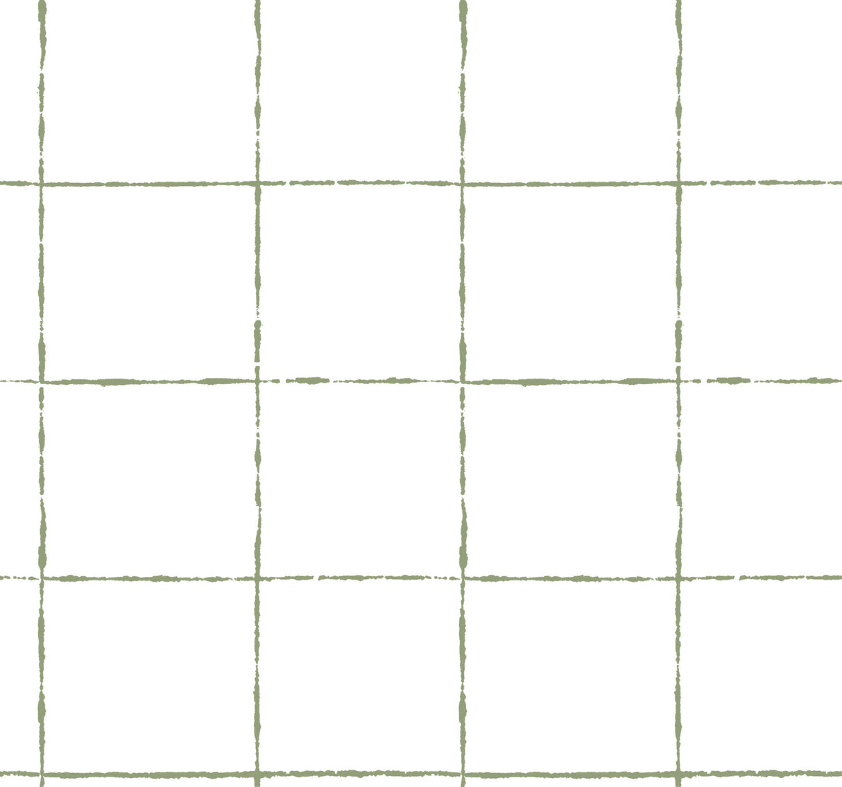 La Vitre Plaid Leaf Wallpaper by York Wallcoverings Artisan Studio ZM2852 - Sage Green Geometric Grid Pattern on White Non Woven