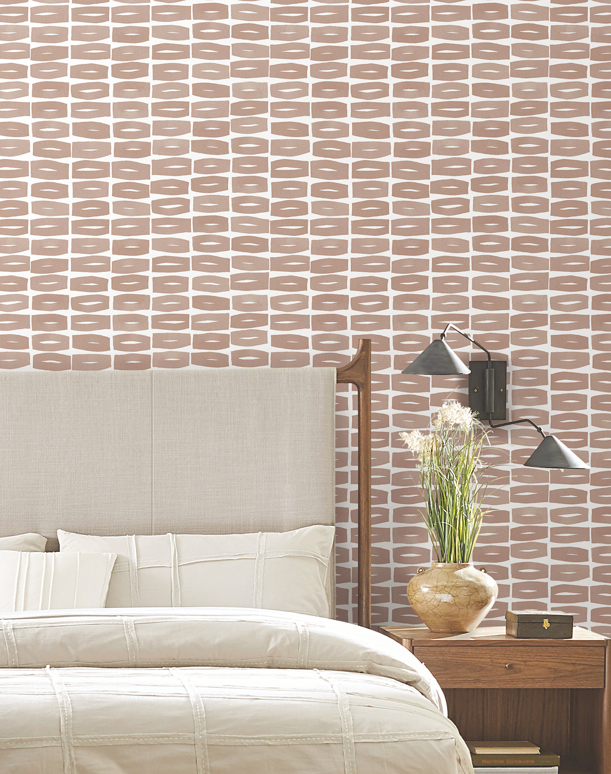 Modernist Motif Terracotta by York Wallcoverings Geometric Wallpaper – York Wallcoverings ZM2861