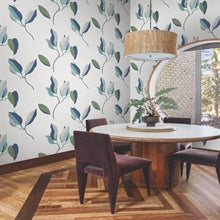 Brushwork Branches Alpine & Cobalt by York Wallcoverings Botanical Wallpaper – York Wallcoverings ZM2871