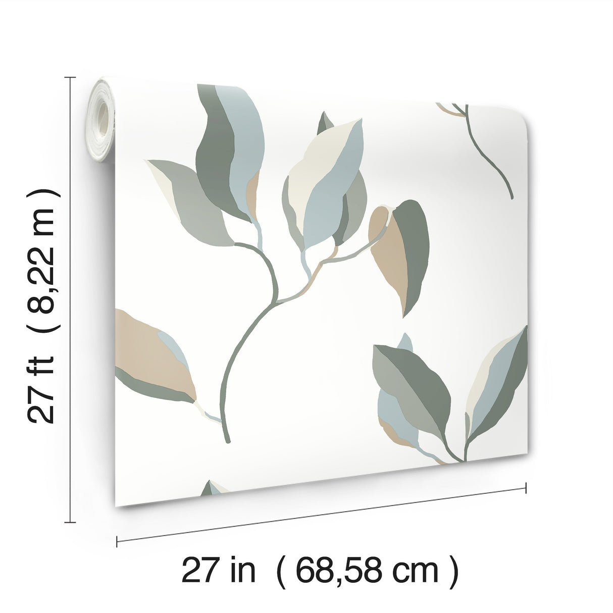 Brushwork Branches Mineral & Olive by York Wallcoverings Artisan Studio Modern Botanical Leaf and Branch Patterned Wallpaper - ZM2873
