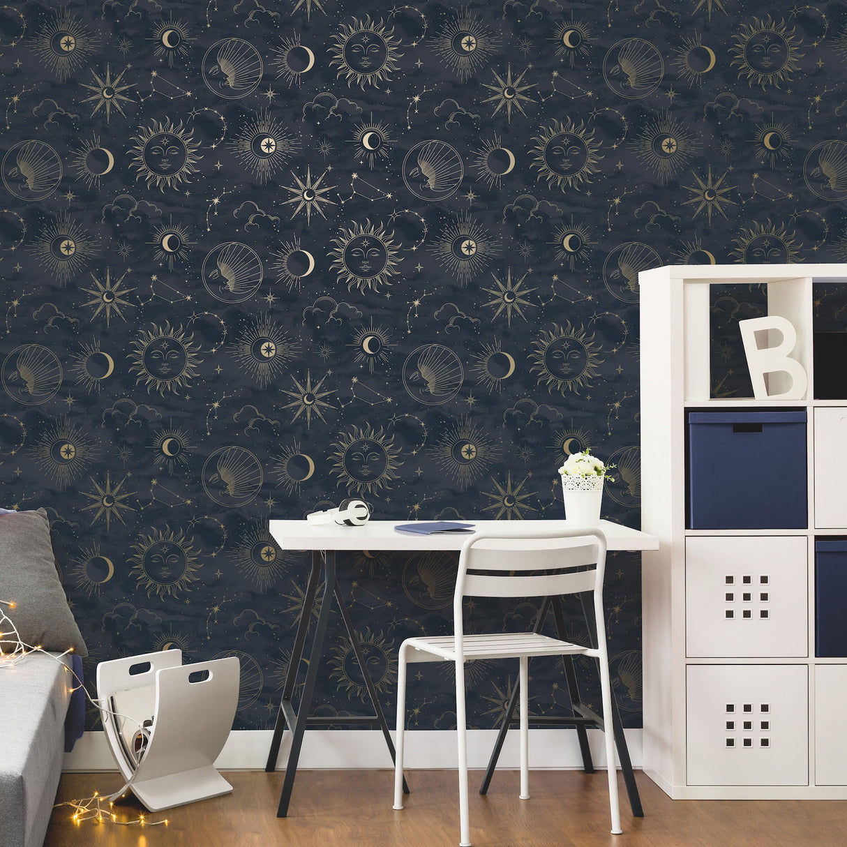 Mystic Navy by Advantage Celestial Wallpaper – Brewster Home Fashions 4203-27587