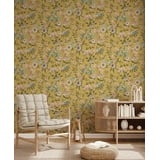 Elspeth Mustard by Fine Decor Floral Trail Wallpaper – Brewster Home Fashions FD43446
