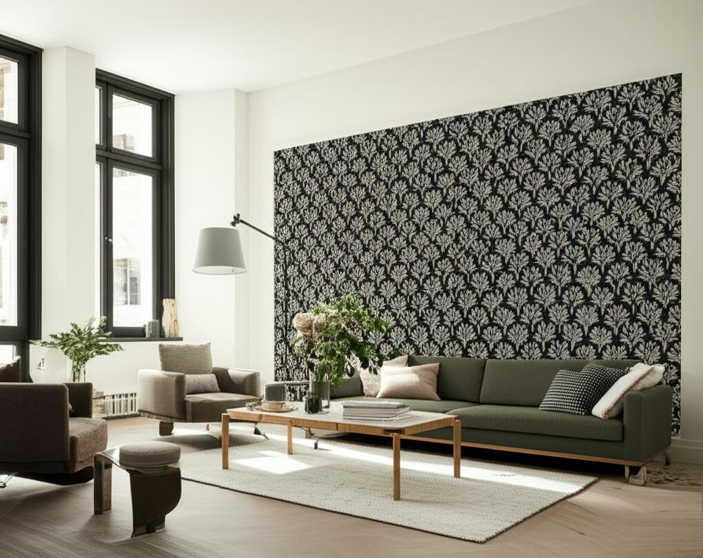 Acanthus Garden Stone by Boråstapeter Classic Floral Wallpaper – Schumacher 2011