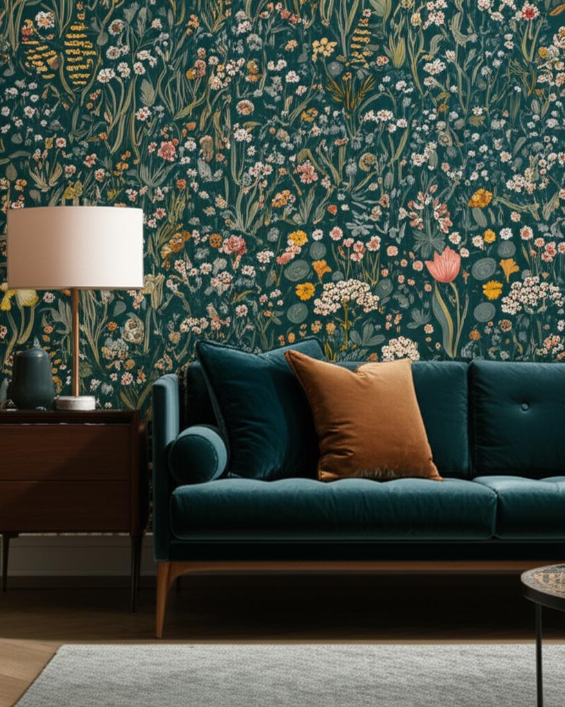 Blomsterhav Spruce Botanical Wallpaper by Boråstapeter – Schumacher 2055