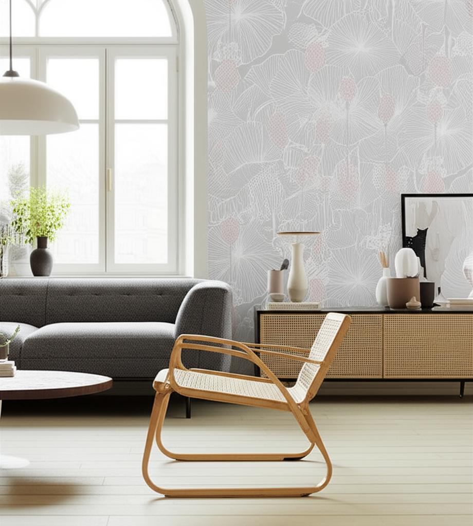 Umbrella Leaves Grey by Boråstapeter Modern Botanical Wallpaper – Schumacher 3120