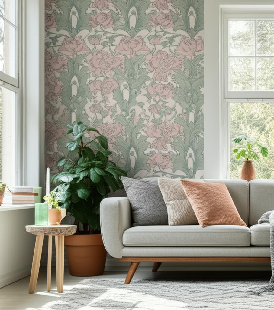 Siri Leaf by Boråstapeter Lyrical Floral Wallpaper – Schumacher 4539