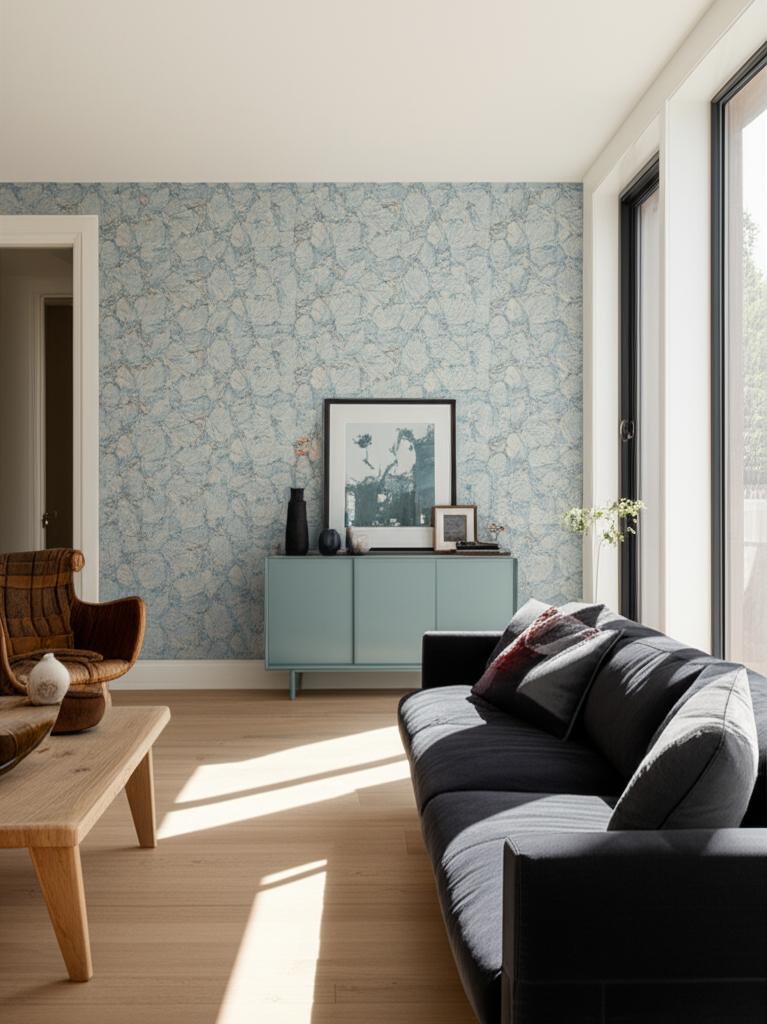 Waldemar Soft Blue by Boråstapeter Lush Leafy Scenic Wallpaper – Schumacher 4546