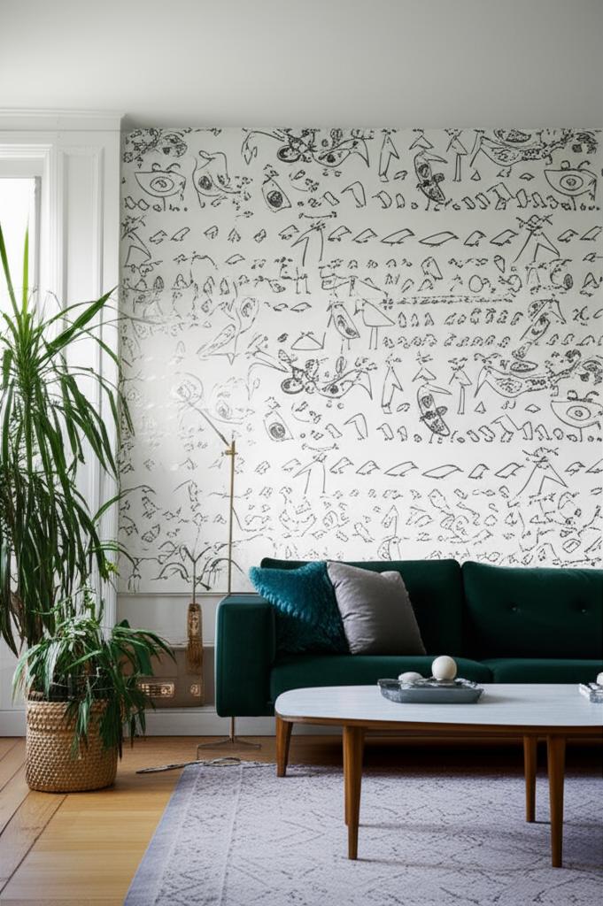 Aviary Black on White Whimsical Bird Wallpaper – Schumacher 2705510