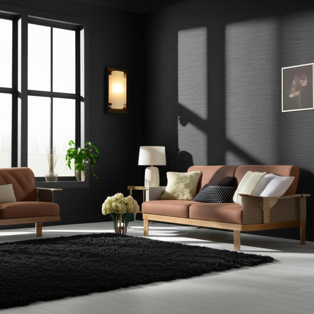 ONNA SISAL Black Natural Grasscloth Wallcovering – Schumacher 5002195