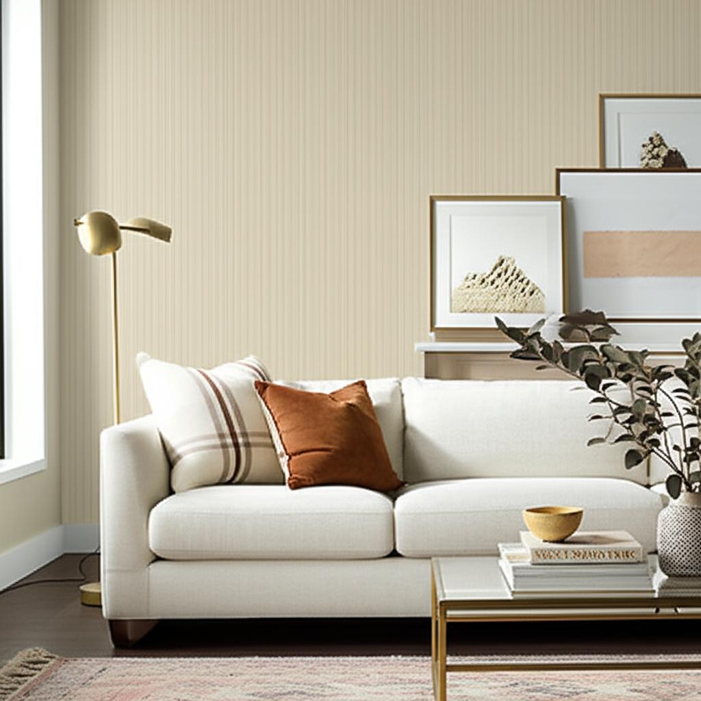 Sanford Strie Bone by Schumacher Subtle Vertical Stripe Wallpaper – Schumacher 5002430