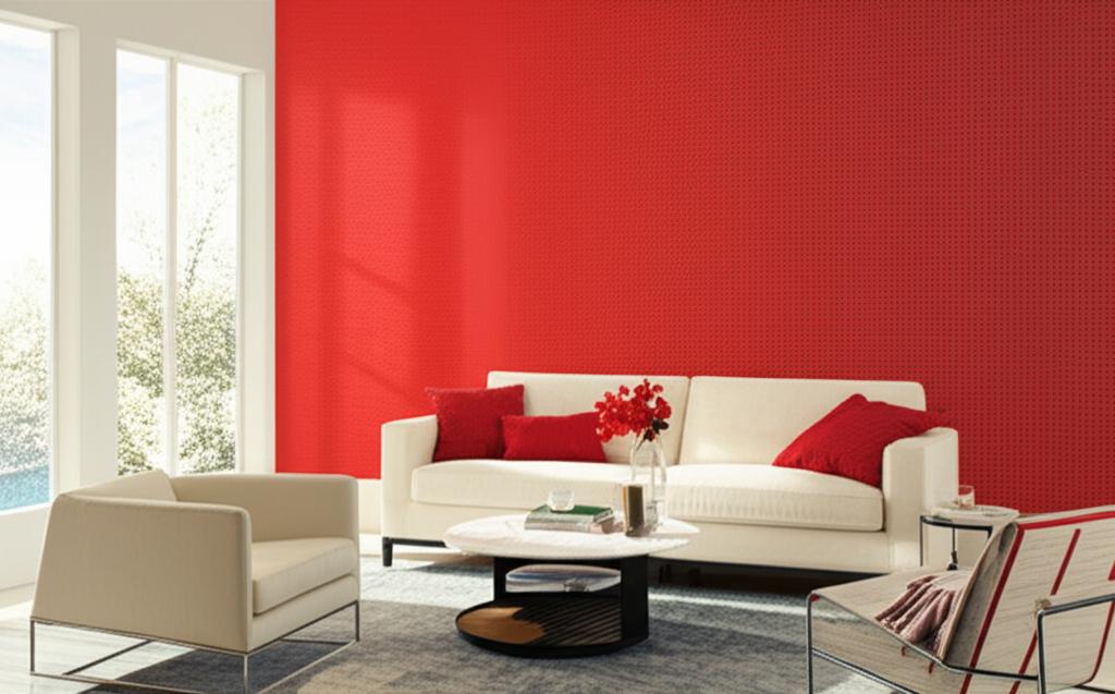 Shake It Up Lacquer Gloss Geometric Red Wallpaper – Schumacher 5003234