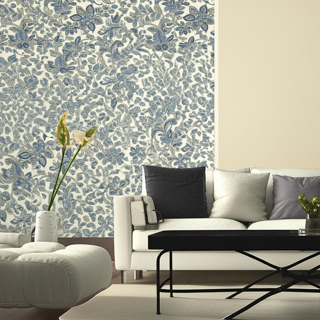 Corsini Paisley Porcelain by Schumacher Elegant Paisley Floral Wallpaper – Schumacher 5004072