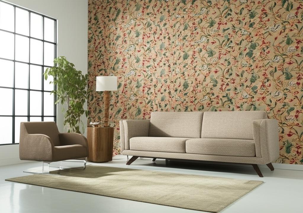 Fox Hollow Multi on Flannel Botanical Wallpaper – Schumacher 5004100