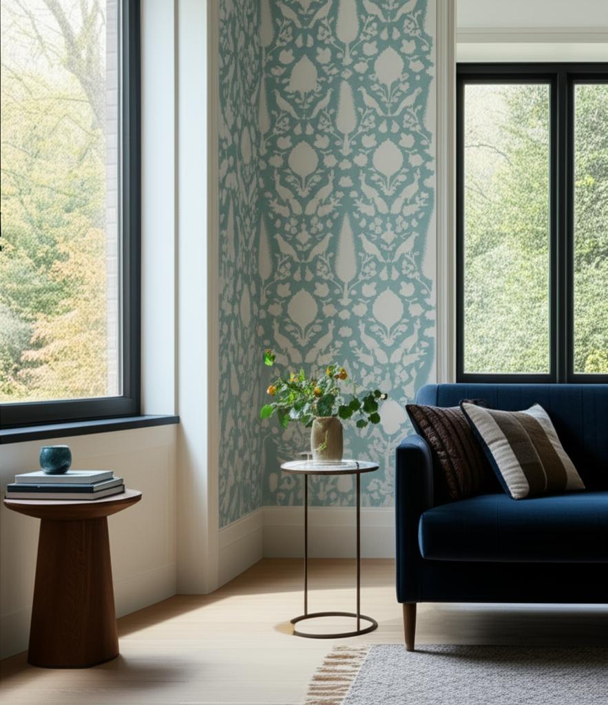 Chenonceau Aquamarine by Schumacher Exuberant Prints Collection Wallpaper – Schumacher 5004122