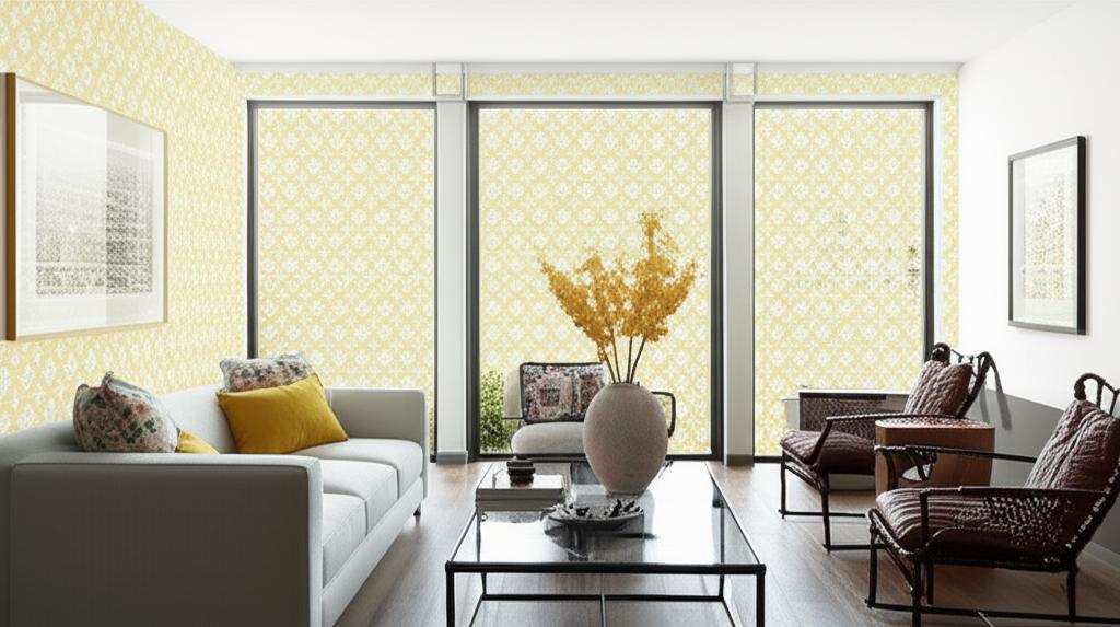 Harbury Trellis Buttercup by Schumacher Delicate Floral Lattice Wallpaper – Schumacher 5004144
