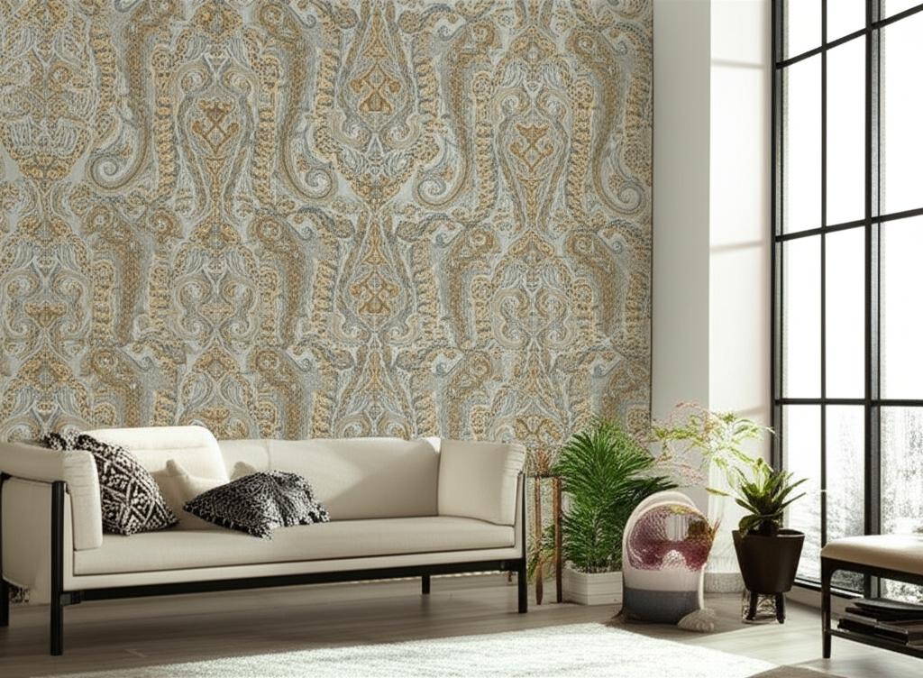 Isabella Paisley Mineral by Schumacher Elegant Paisley Wallpaper – Schumacher 5004180