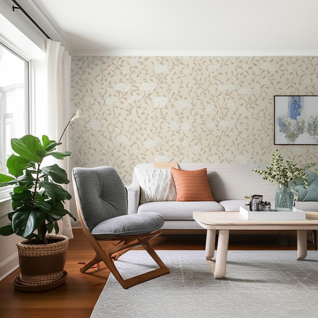 Whitney Floral Taupe Chinoiserie-Inspired Wallpaper – Schumacher 5004383