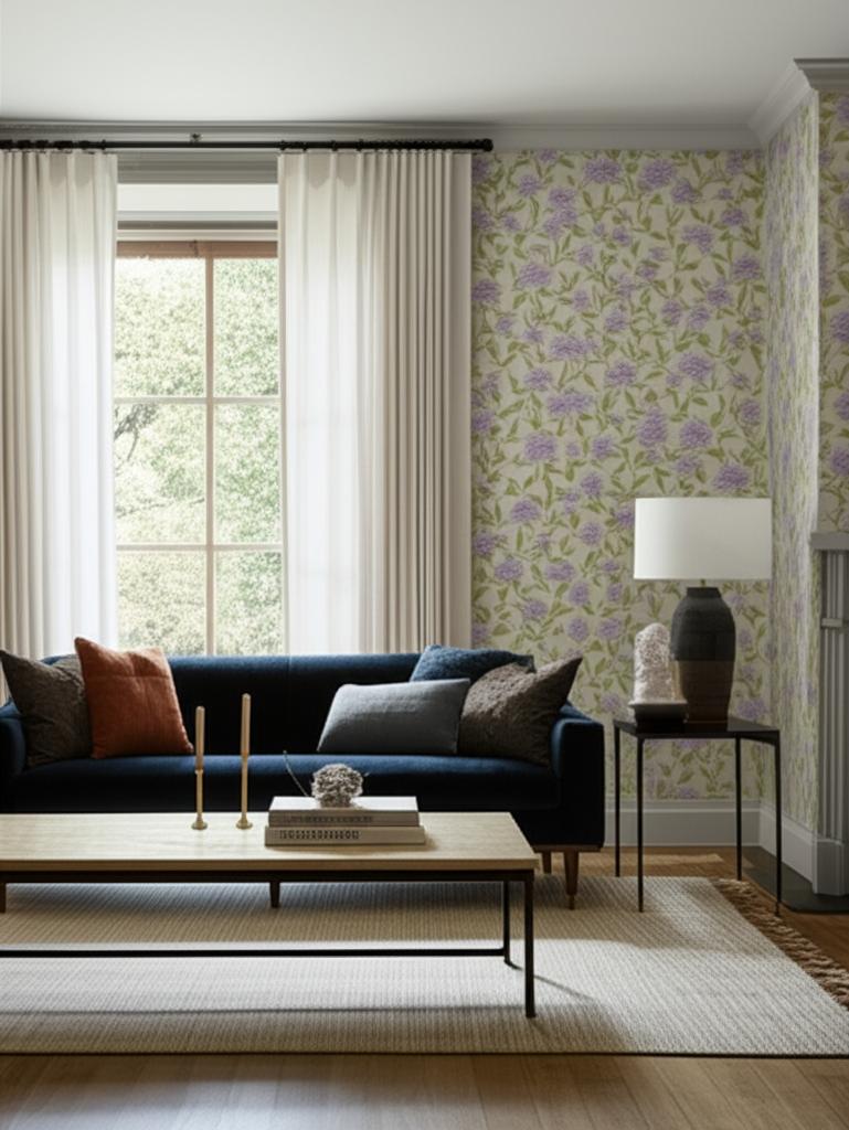 Whitney Floral Lavender by Schumacher Chinoiserie-Inspired Floral Wallpaper – Schumacher 5004384