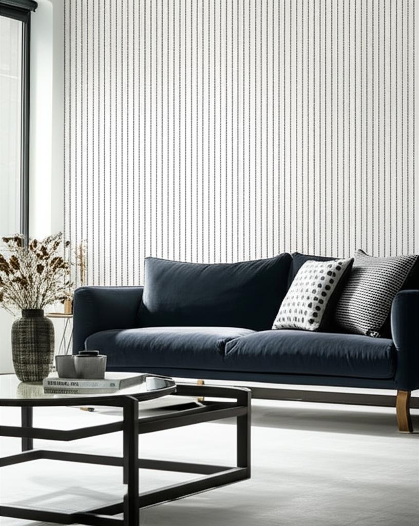 Gabrielle Stripe Graphite by Schumacher Beaded Stripe Wallpaper – Schumacher 5004672