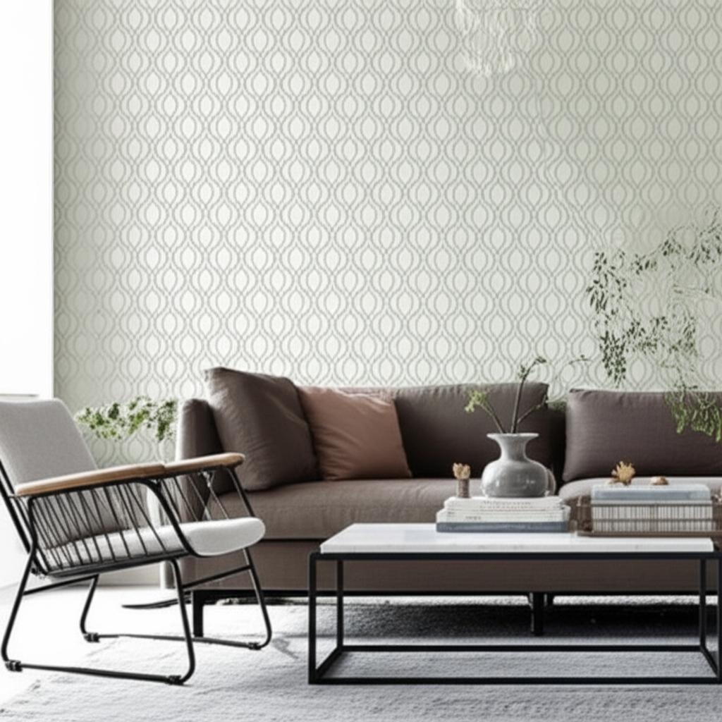 Chain Link Mineral by Schumacher Modern Geometric Wallpaper – Schumacher 5004752