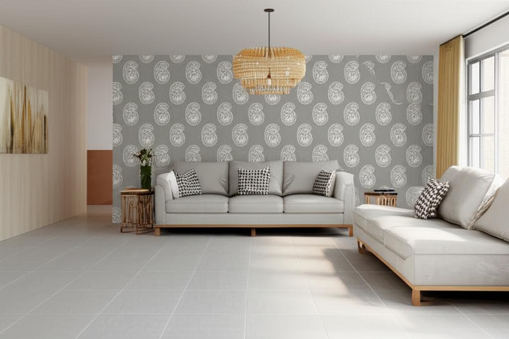 Indore Paisley Charcoal by Schumacher Modern Nature Collection Wallpaper – Schumacher 5005062