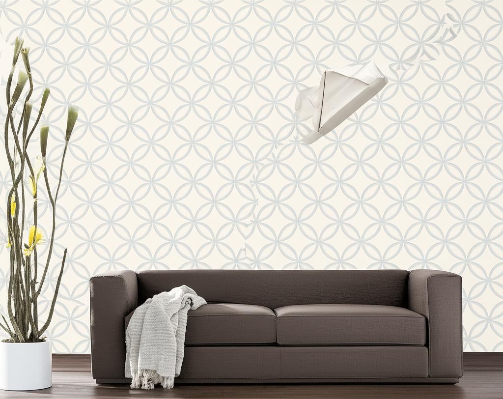 Spherica Silver Geometric Wallpaper by Schumacher – Modern Nature Collection 5005131