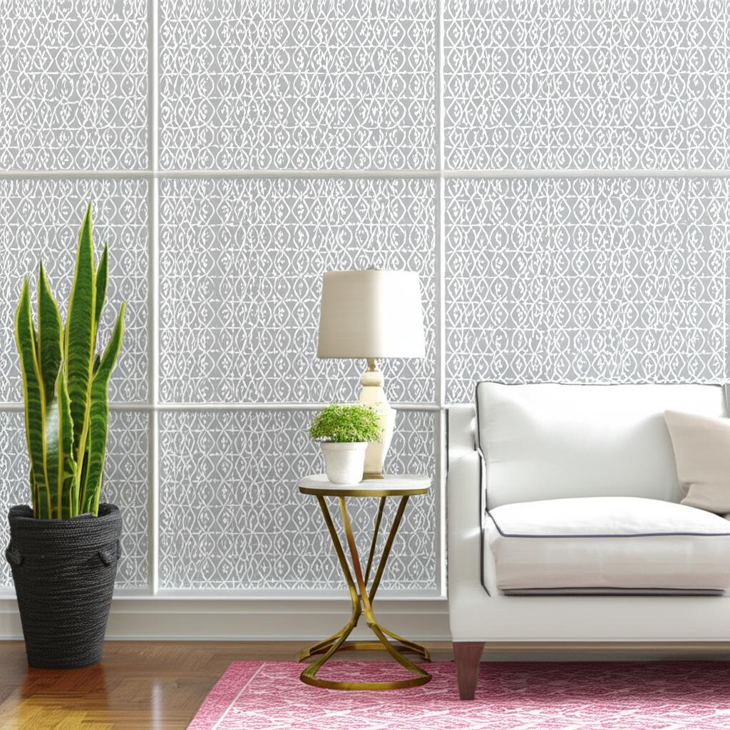 Summer Palace Fret Wisteria by Schumacher Modern Geometric Wallpaper – Schumacher 5005142