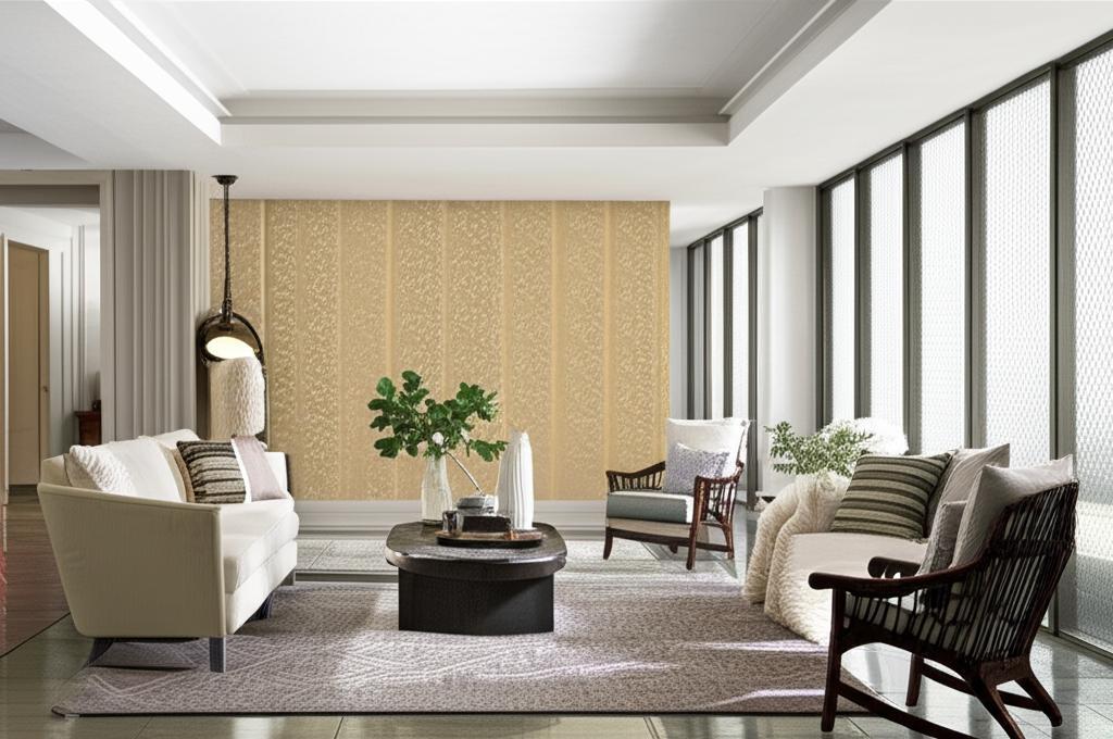 KHANPUR VINE Gilt by Schumacher Jaipur Collection Block Print Wallpaper – Schumacher 5005213