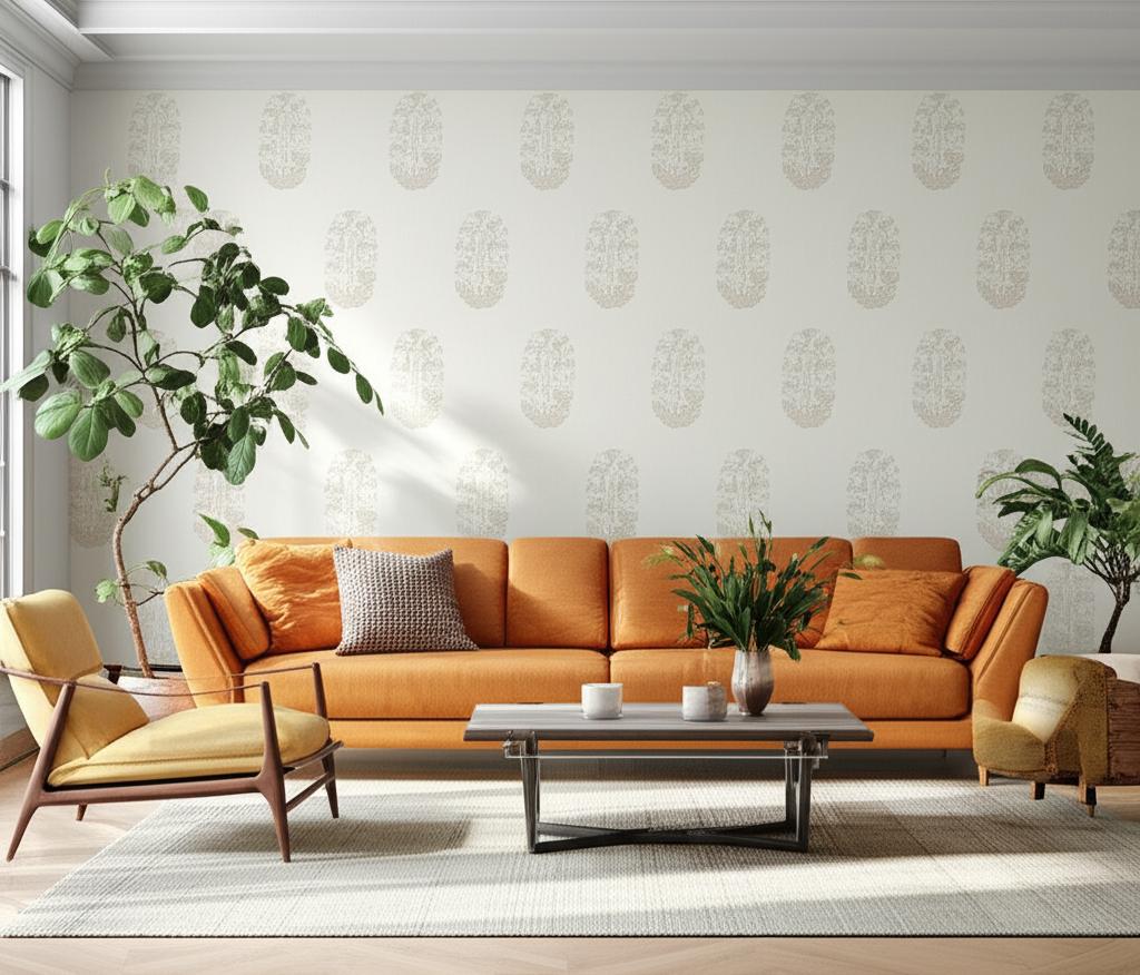 ASKANDRA FLOWER Oyster by Schumacher Simply Charming Hand-Screened Wallpaper – Schumacher 5005310