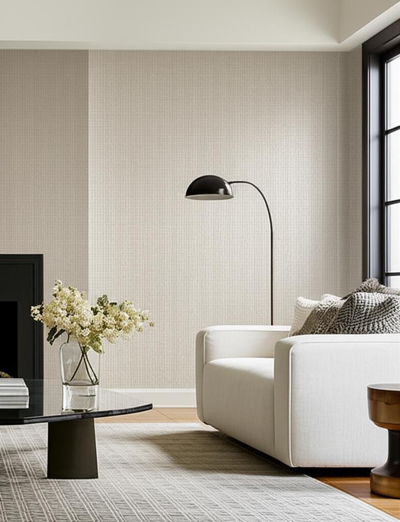 Urban Stripe Zinc by Schumacher Handcrafted Non-Woven Wallpaper – Schumacher 5005642