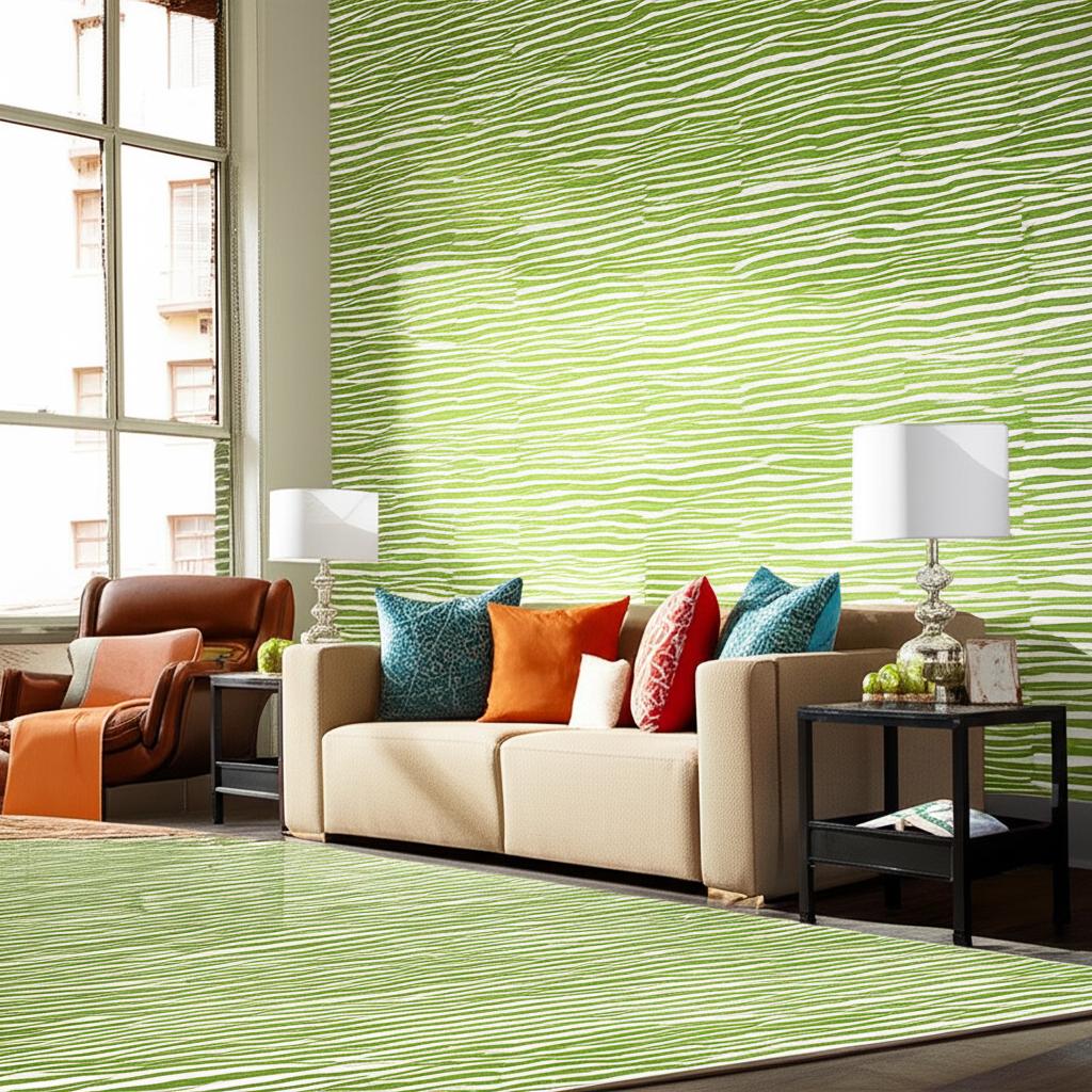 Ripple Sisal Grass by Celerie Kemble Hand-Printed Zebra Stripe Wallpaper – Schumacher 5006131