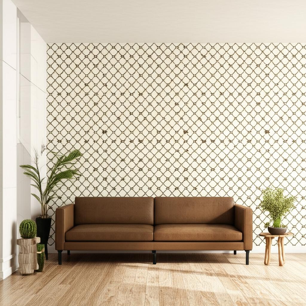Taj Trellis Sepia by Schumacher Martyn Lawrence Bullard Collection Geometric Trellis Wallpaper – Schumacher 5006621